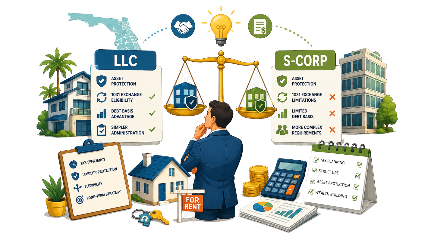 LLC vs. S-Corp Structures for Florida Real Estate Investors